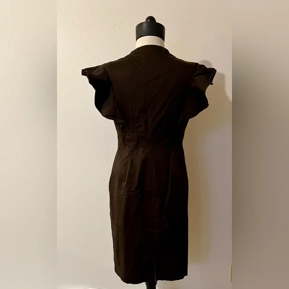 ANTONIO MELANI Brown flutter sleeve Dress, women’s size 8 - Picture 2 of 3